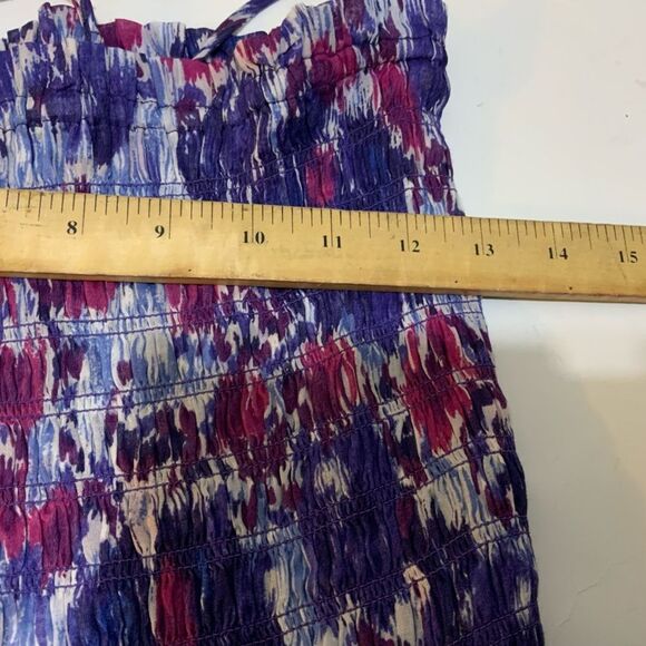 Isabel Marant Etoile Anka Smocked Tiered Cotton Mini Dress Floral Ruffle 38 - Picture 10 of 10